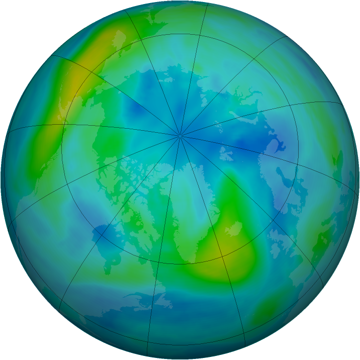 Arctic ozone map for 07 October 2005
